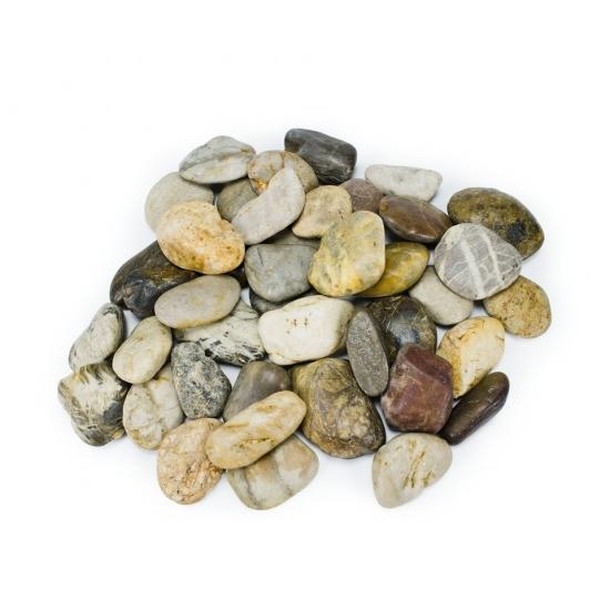 DECORATIVE RIVER PEBBLES - MIXED 22LB BAG