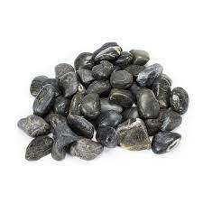 DECORATIVE RIVER PEBBLES - BLACK 22LB BAG | Decor