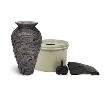 Aquascape Small Stacked Slate Urn Fountain Kit | DIY Backyard Kits