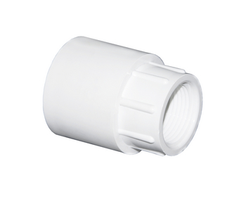 White PVC reducing female adapter 1/2